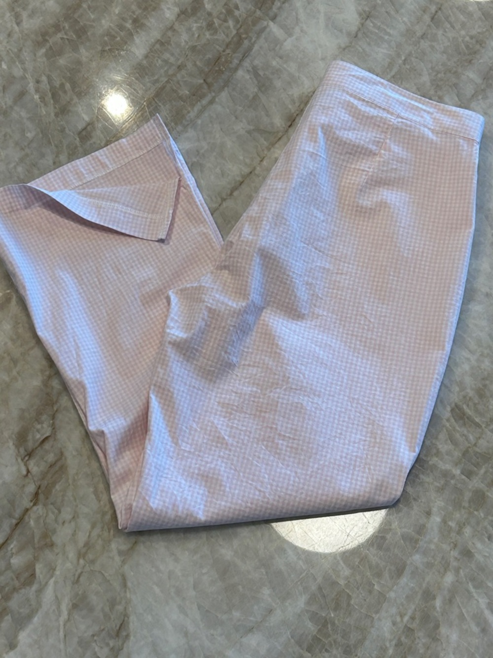 Vintage Pink Gingham Cropped Pants Beechers Brook S Cotton EUC - Picture 2 of 7